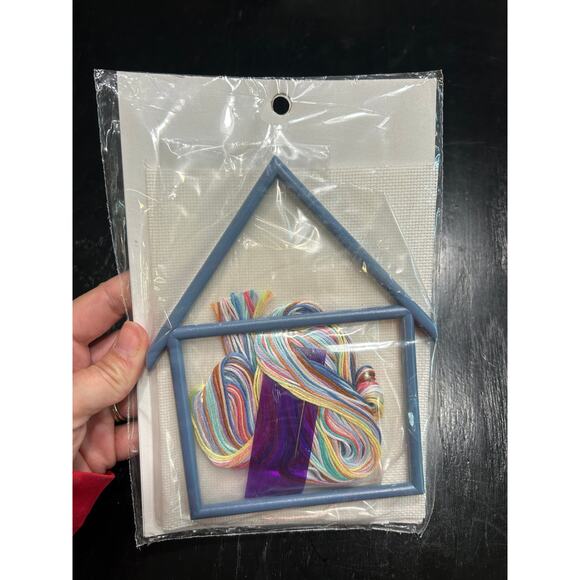 Bucilla 95 Needlepoint Kit unopened with frame- Angels Christmas- Blue- 4X6 in - Picture 3 of 5